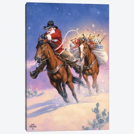 Santa's Big Ride Canvas Print #JSO43} by Jack Sorenson Canvas Art