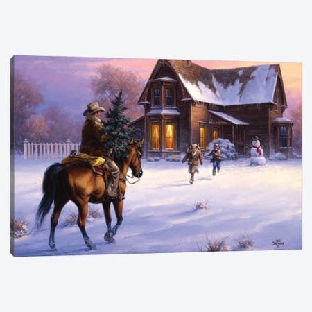 The Day Daddy Brought Home the Tree Canvas Print #JSO47} by Jack Sorenson Art Print