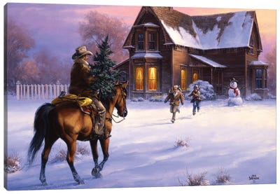 The Day Daddy Brought Home the Tree Canvas Art Print - Jack Sorenson
