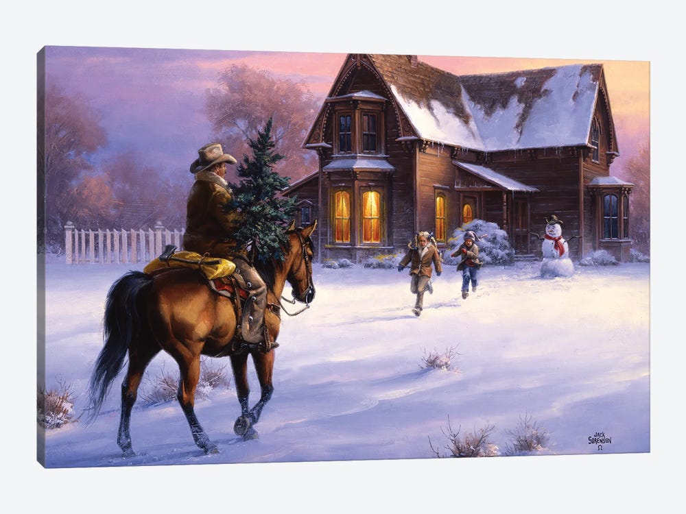The Day Daddy Brought Home the Tree by Jack Sorenson 1-piece Canvas Wall Art