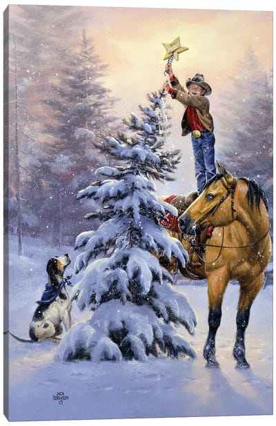 Upon the Highest Bough Canvas Art Print - Large Christmas Art