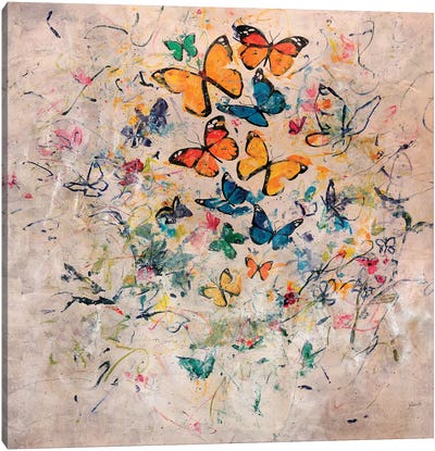Butterfly Party Canvas Art Print - Julian Spencer