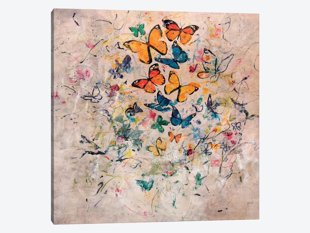 Butterfly Party by Julian Spencer 1-piece Canvas Art Print