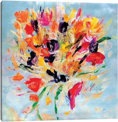 Kiss Me Floral Canvas Art Print - Julian Spencer