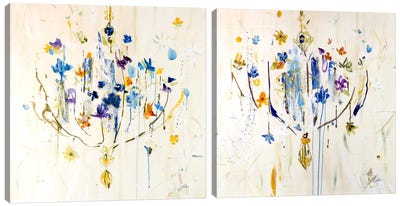 Natural Chandelier Diptych Canvas Art Print - Art Sets | Triptych & Diptych Wall Art