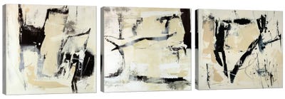 Pieces Triptych Canvas Art Print - Abstract Art
