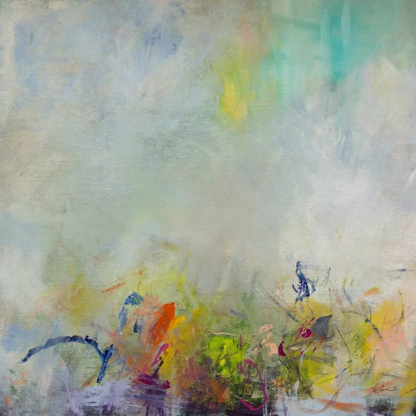 Large Modern Art - Canvas Prints: Grass and Chalk by Julian Spencer