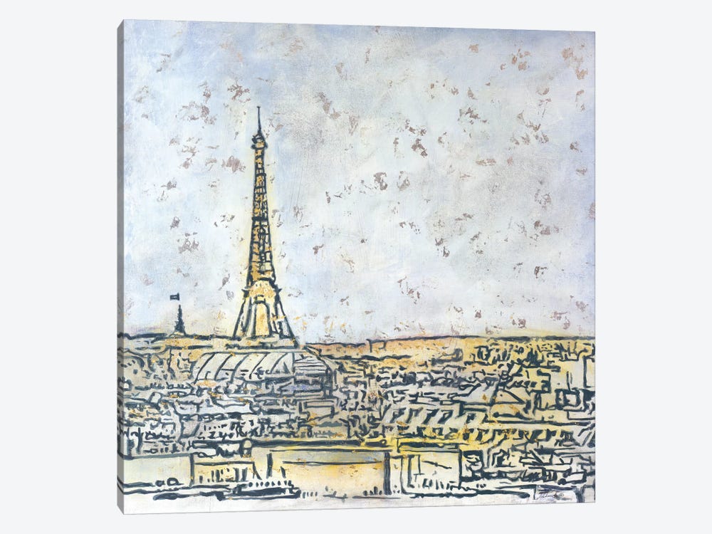Paris Postcard by Julian Spencer 1-piece Canvas Wall Art