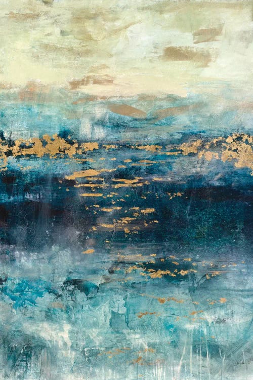 Teal & Gold Scape by Julian Spencer canvas print