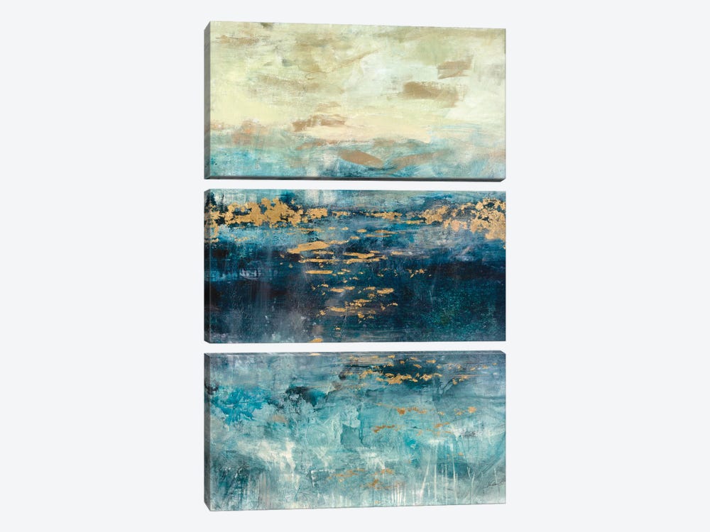 Teal & Gold Scape 3-piece Canvas Wall Art
