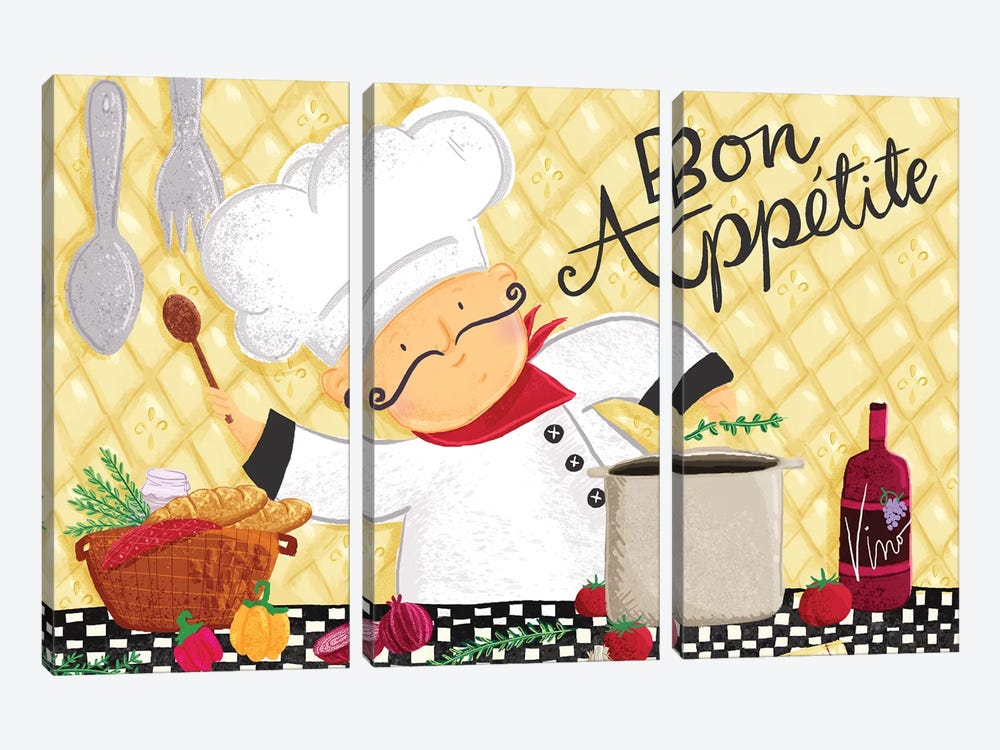 Bon Appetit I by Jessica Weible 3-piece Canvas Art Print