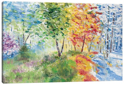 Seasons Canvas Art Print - Trees in Transition