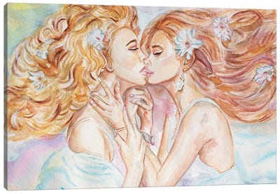 I Kissed A Girl Canvas Art Print - LGBTQ+ Art