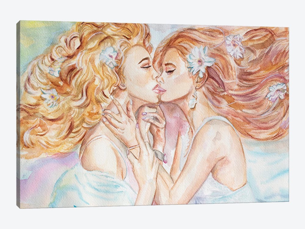 I Kissed A Girl by Jason Sauve 1-piece Canvas Art