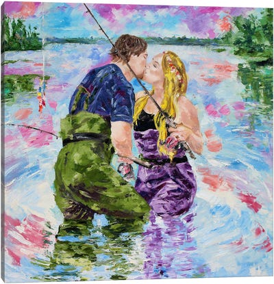 Fishing Lovers Canvas Art Print - Fishing Art