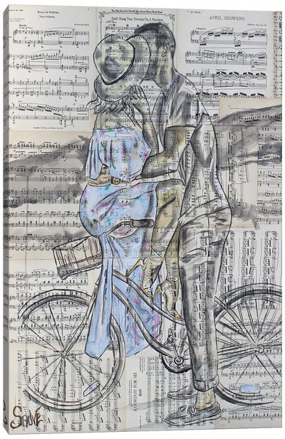 Bicycle Love Canvas Art Print - Jason Sauve
