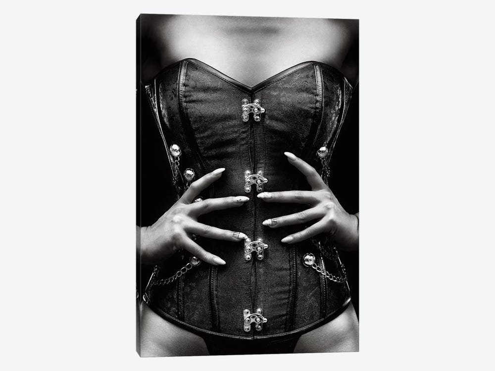 Woman Corset Close-Up by Johan Swanepoel 1-piece Canvas Print