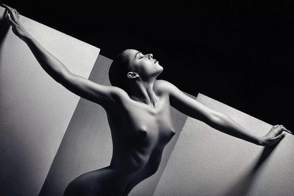 Figurative Photography: Nude Woman Between Walls II by Johan Swanepoel
