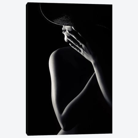 Nude Woman With Black Hat 3 Canvas Print #JSW131} by Johan Swanepoel Art Print