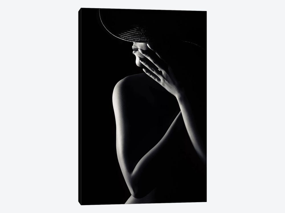 Nude Woman With Black Hat 3 by Johan Swanepoel 1-piece Canvas Print