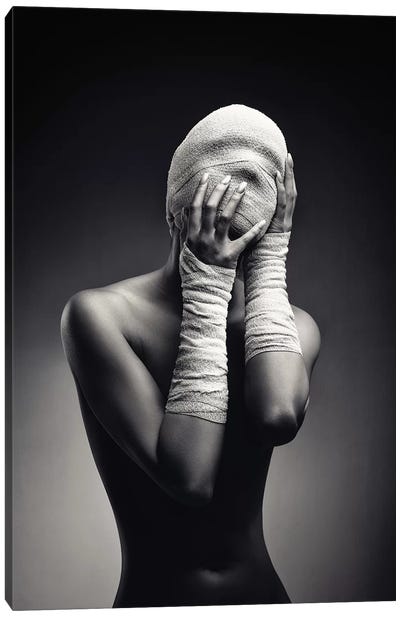 Woman In Bandages Canvas Art Print - Figurative Photography