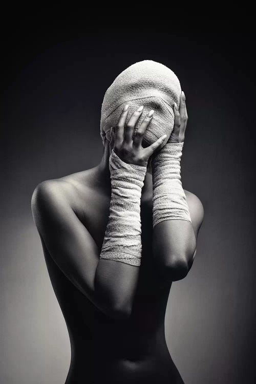Woman In Bandages by Johan Swanepoel wall art
