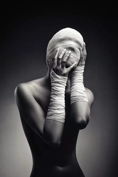 Figurative Photography: Woman In Bandages by Johan Swanepoel