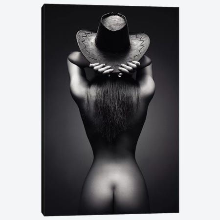 Nude Woman Cowboy Hat II Canvas Print #JSW143} by Johan Swanepoel Canvas Art