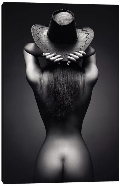 Nude Woman Cowboy Hat II Canvas Art Print - Fashion Photography
