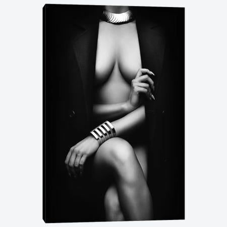 Nude Woman With Jacket 1 Canvas Print #JSW149} by Johan Swanepoel Canvas Art