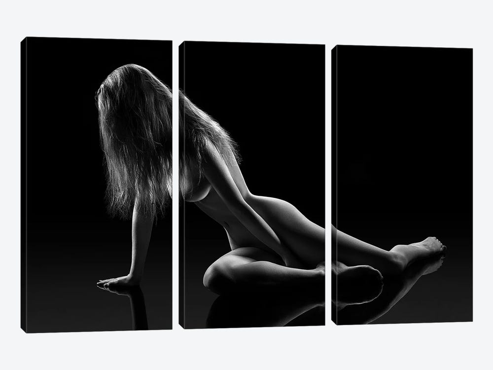 Nude Woman Bodyscape 60 by Johan Swanepoel 3-piece Canvas Art Print