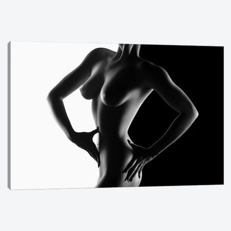 Nude Black Versus White I Canvas Print #JSW180} by Johan Swanepoel Canvas Wall Art