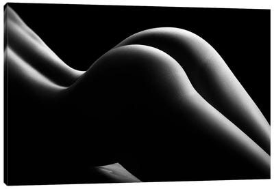 Nude Woman Bodyscape LXVIII Canvas Art Print - Black & White Art