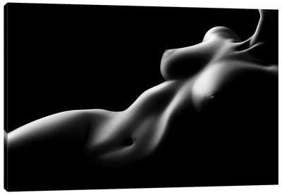 Nude Woman Bodyscape LXXV Canvas Art Print - Black & White Photography