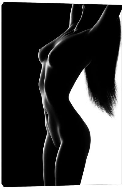 Nude Black Versus White III Canvas Art Print - Black & White Photography