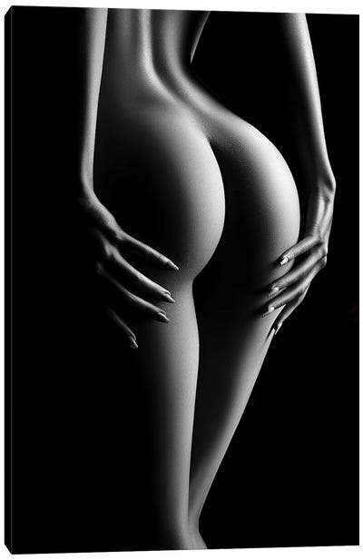 Sensual Nude Woman XI Canvas Art Print - Black & White Photography