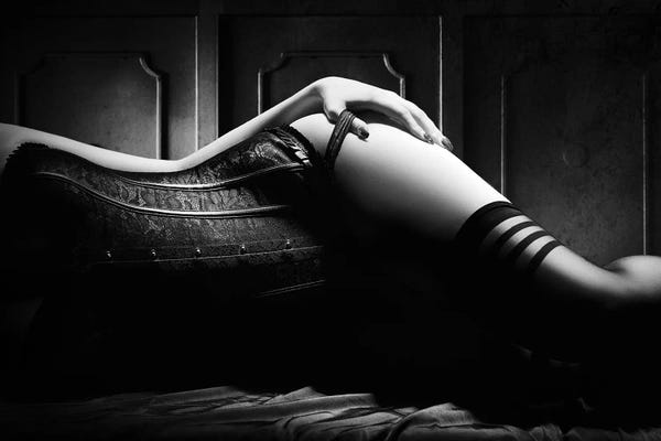 Johan Swanepoel: Woman With Black Corset by Johan Swanepoel