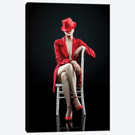 Woman In Red Canvas Print #JSW61} by Johan Swanepoel Canvas Artwork