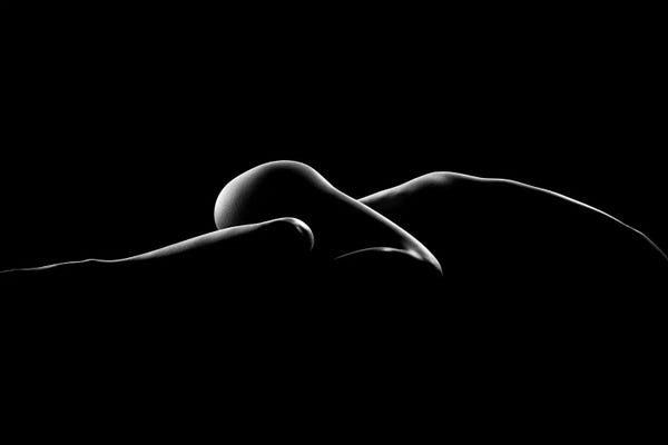 Black & White: Nude Woman Bodyscape VIII by Johan Swanepoel