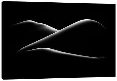 Nude Woman Bodyscape XVII Canvas Art Print - Large Black & White Art