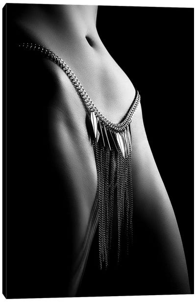 Woman Close-Up Chain Panty Canvas Art Print - Fashion Photography