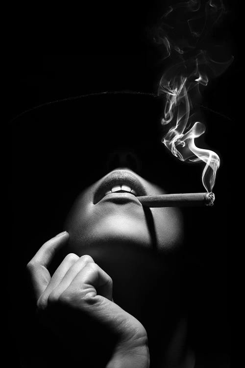 Woman Smoking A Cigar