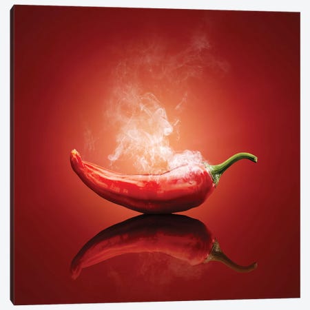 Chili Red Steaming Hot Canvas Print #JSW90} by Johan Swanepoel Canvas Print