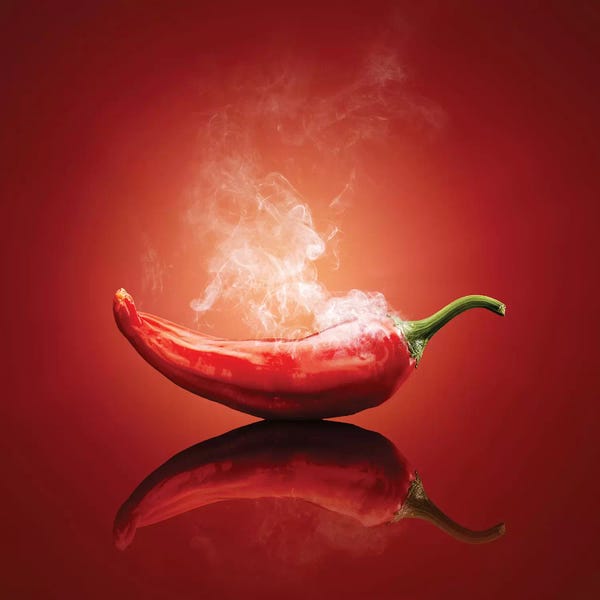 Fine Art Photography: Chili Red Steaming Hot by Johan Swanepoel