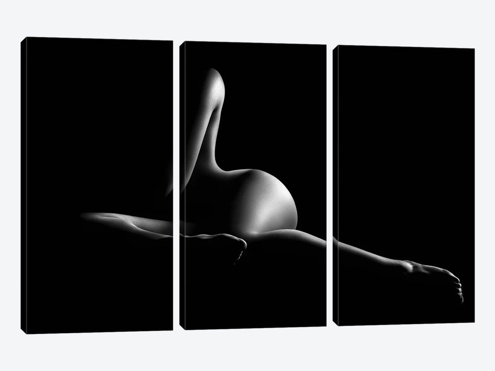 Nude woman bodyscape XL by Johan Swanepoel 3-piece Art Print