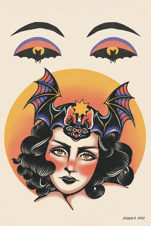 Bat Betty by Jessica O. wall art