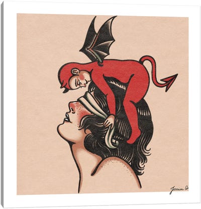Love Is Blind Canvas Art Print - Bat Art