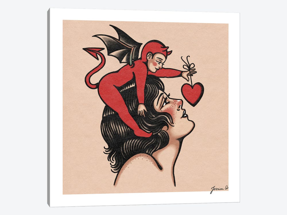 Love Is Evil by Jessica O. 1-piece Canvas Art