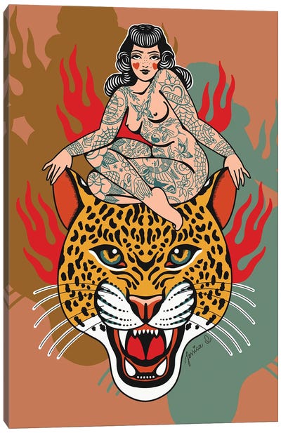 Colorful Savage Canvas Art Print - Leopard Art
