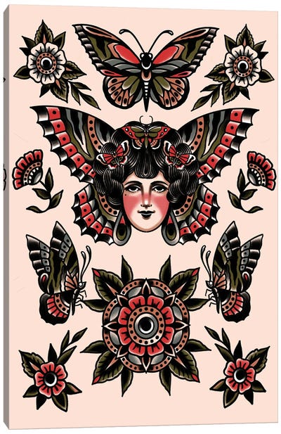 Butterflies Canvas Art Print - Tattoo Parlor